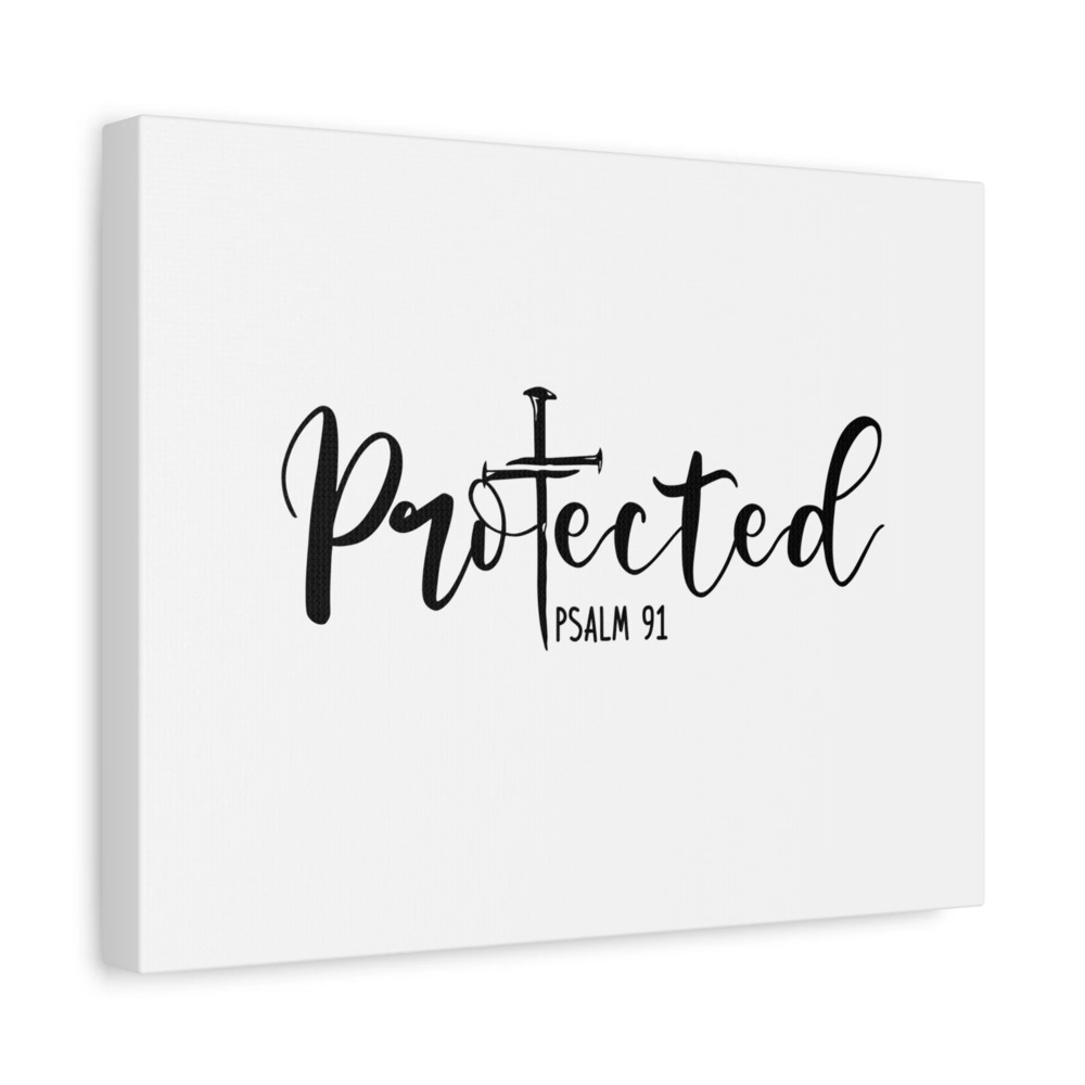 Scripture Canvas Protected Psalm 91 Christian Wall Art Bible Verse Print Ready